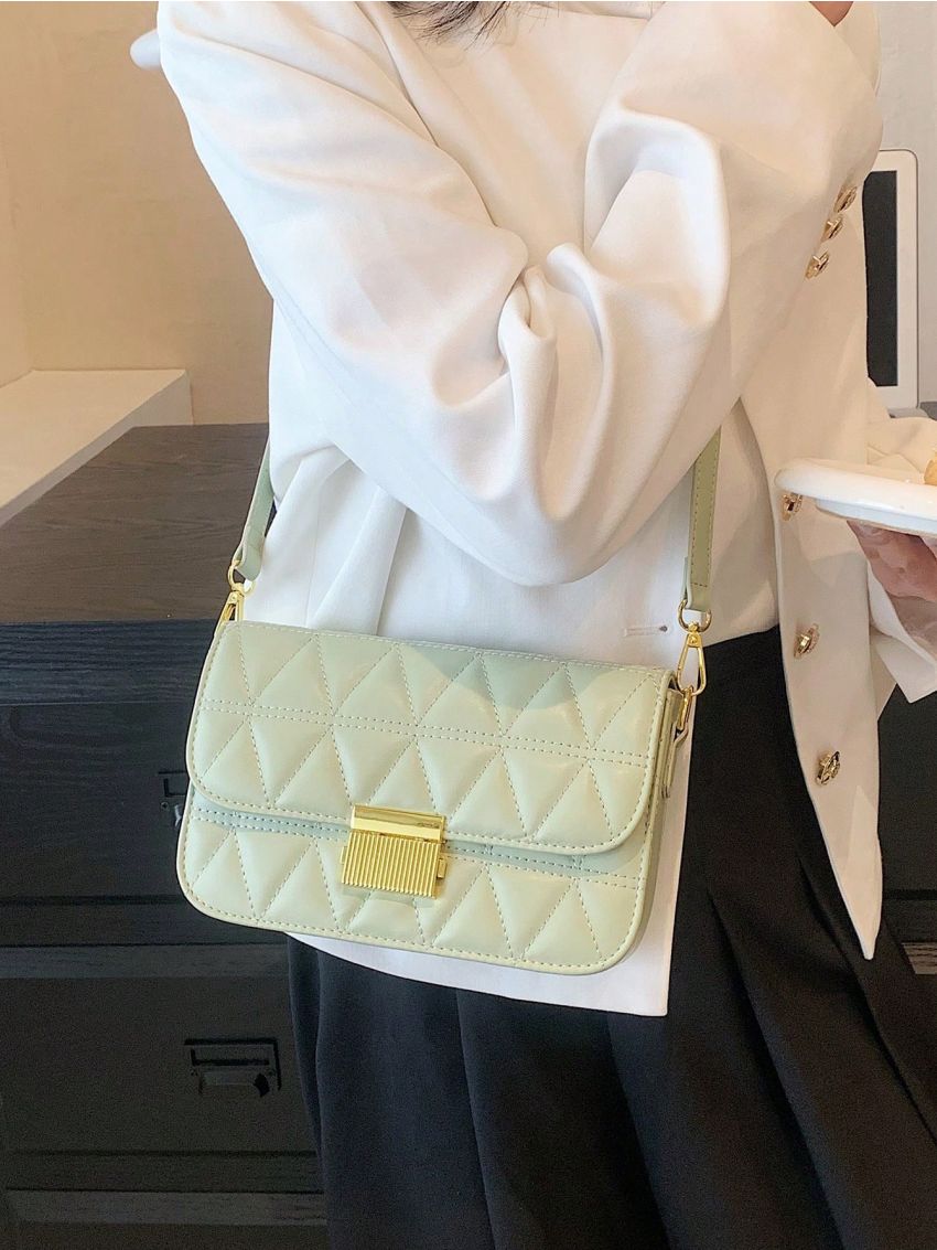 Quilted Square Bag Flap PU