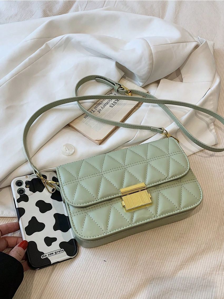 Quilted Square Bag Flap PU