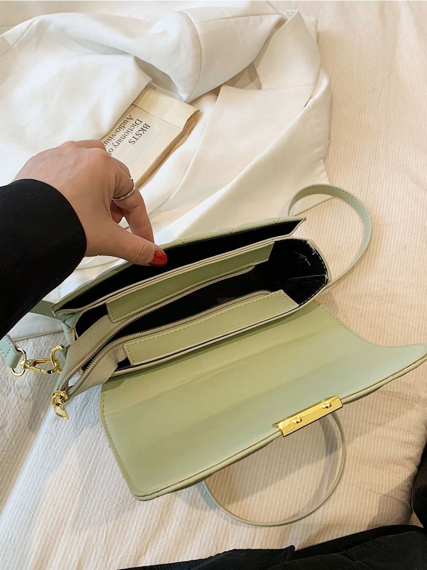 Quilted Square Bag Flap PU