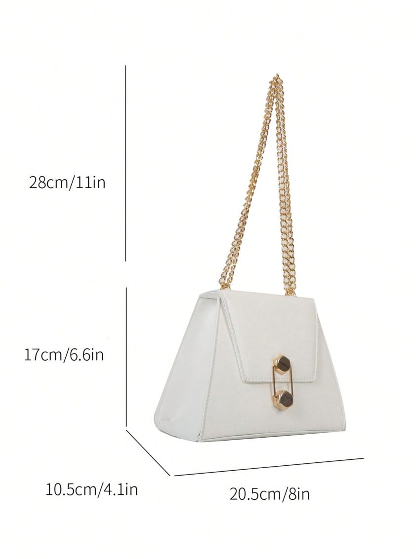 Metal Decor Novelty Bag Flap PU Chain