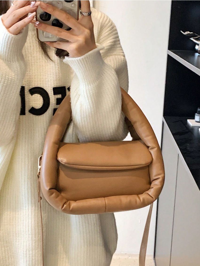 Minimalist Double Handle Flap Square Bag