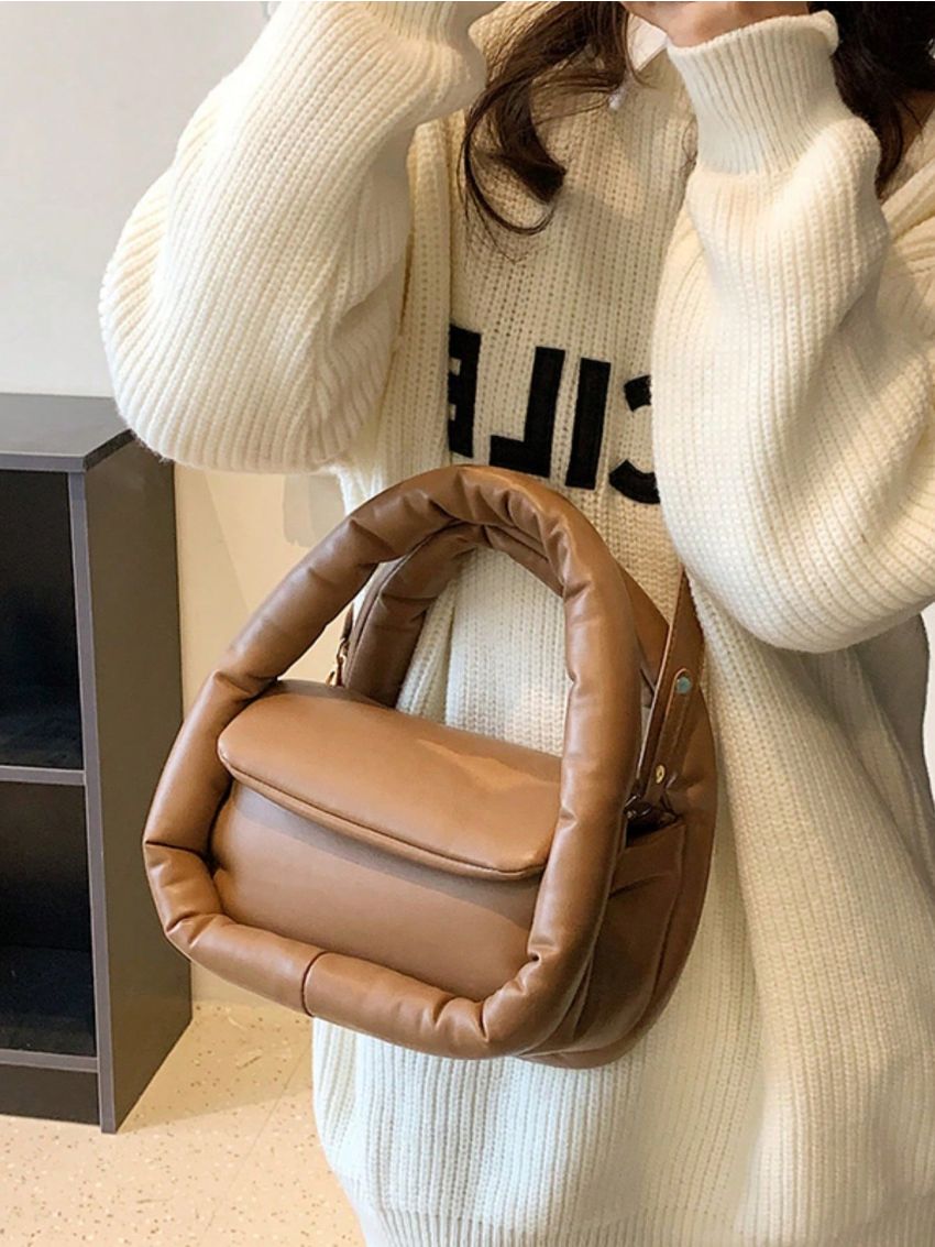 Minimalist Double Handle Flap Square Bag