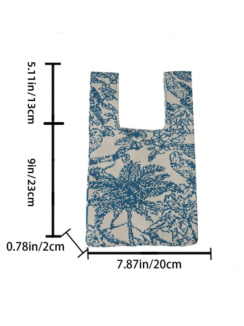 Mini Crochet Bag Two Tone Tree Graphic