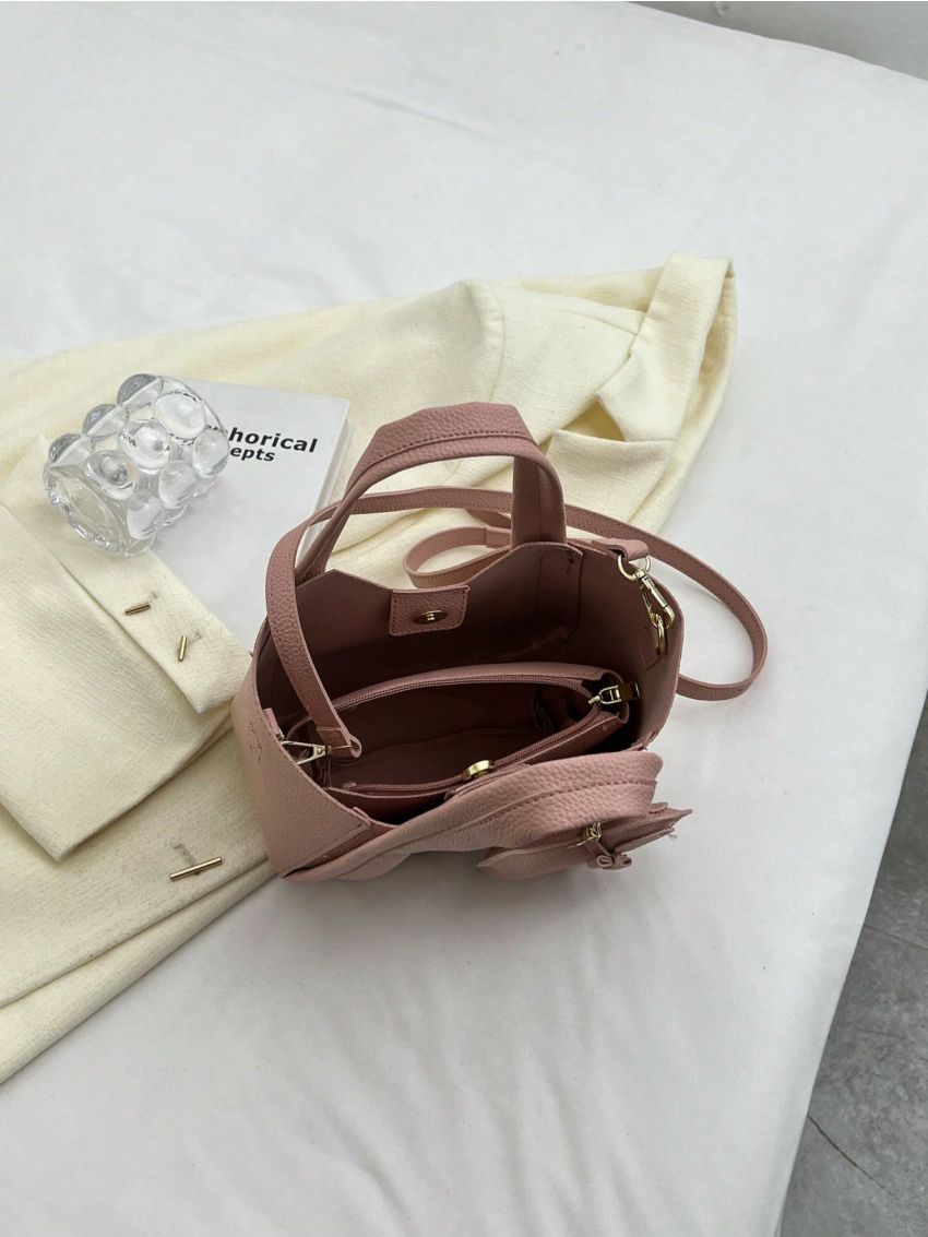 Medium Satchel Bag Double Handle With Bag Charm