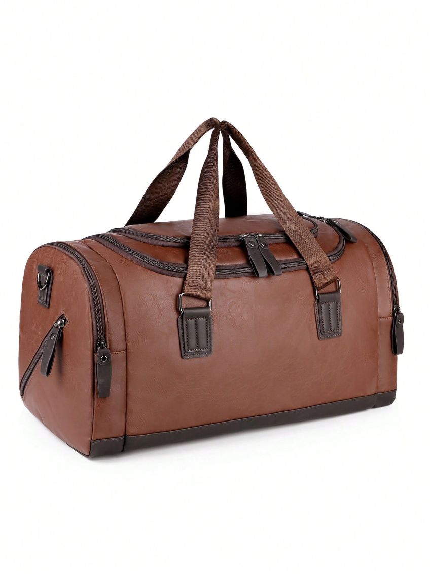 Men Duffel Bag Pu Travel Bag Waterproof Gym Bag Luggage Bag Weekend Bag