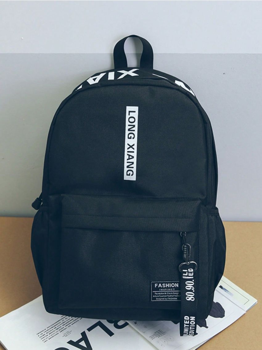 Casual Backpack Women Men Travel Bag Fashion High Capacity Solid Color Zipper Student School Bag