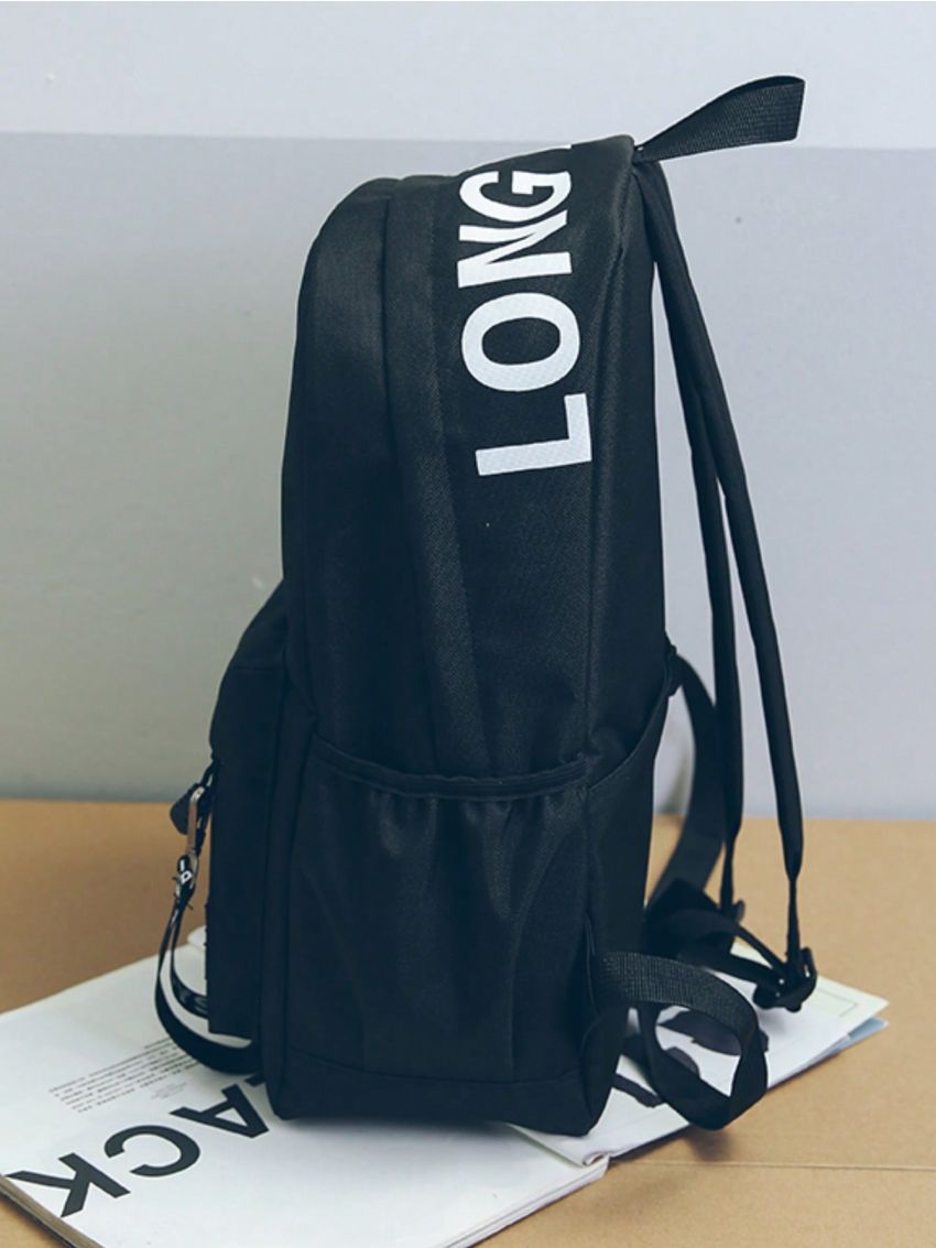 Casual Backpack Women Men Travel Bag Fashion High Capacity Solid Color Zipper Student School Bag