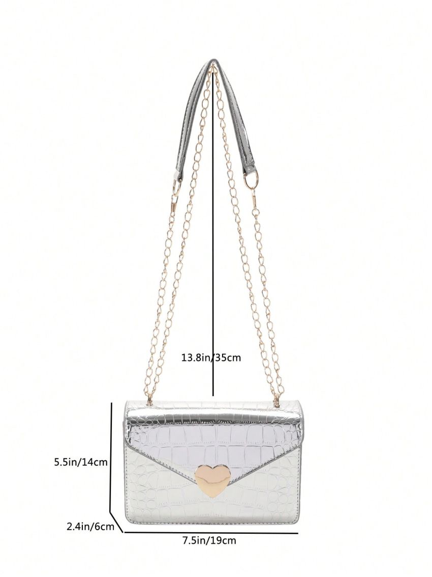 Crocodile Embossed Square Bag Mini Flap Funky