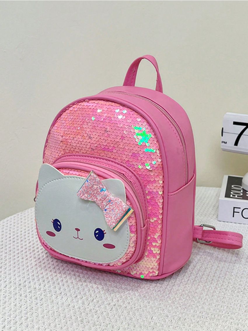Cartoon Graphic Classic Backpack Sequin Decor Small