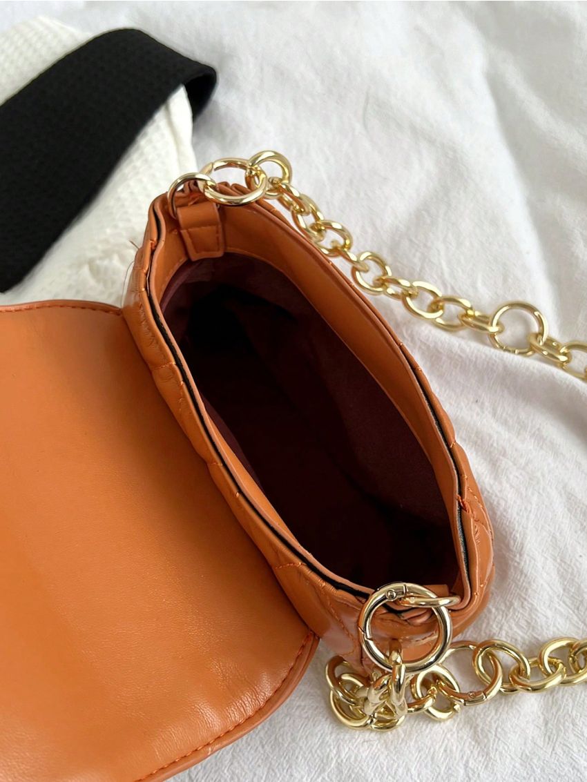 Quilted Square Bag Mini Flap Chain Strap