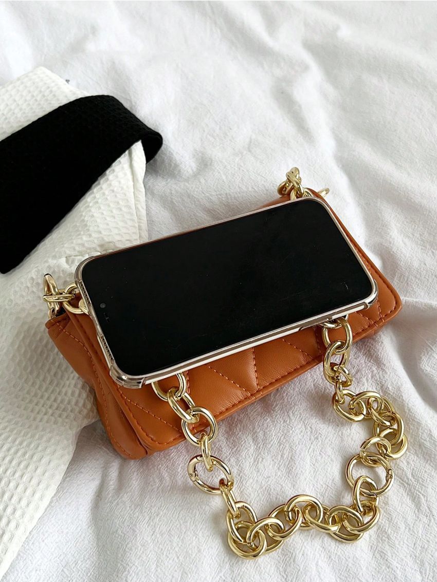 Quilted Square Bag Mini Flap Chain Strap