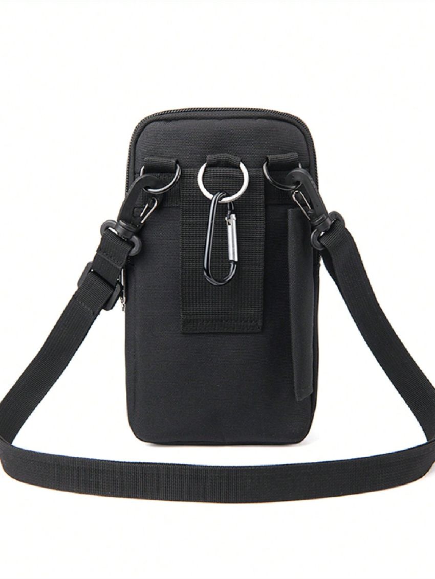 Letter Patch Decor Phone Wallet Zipper Black