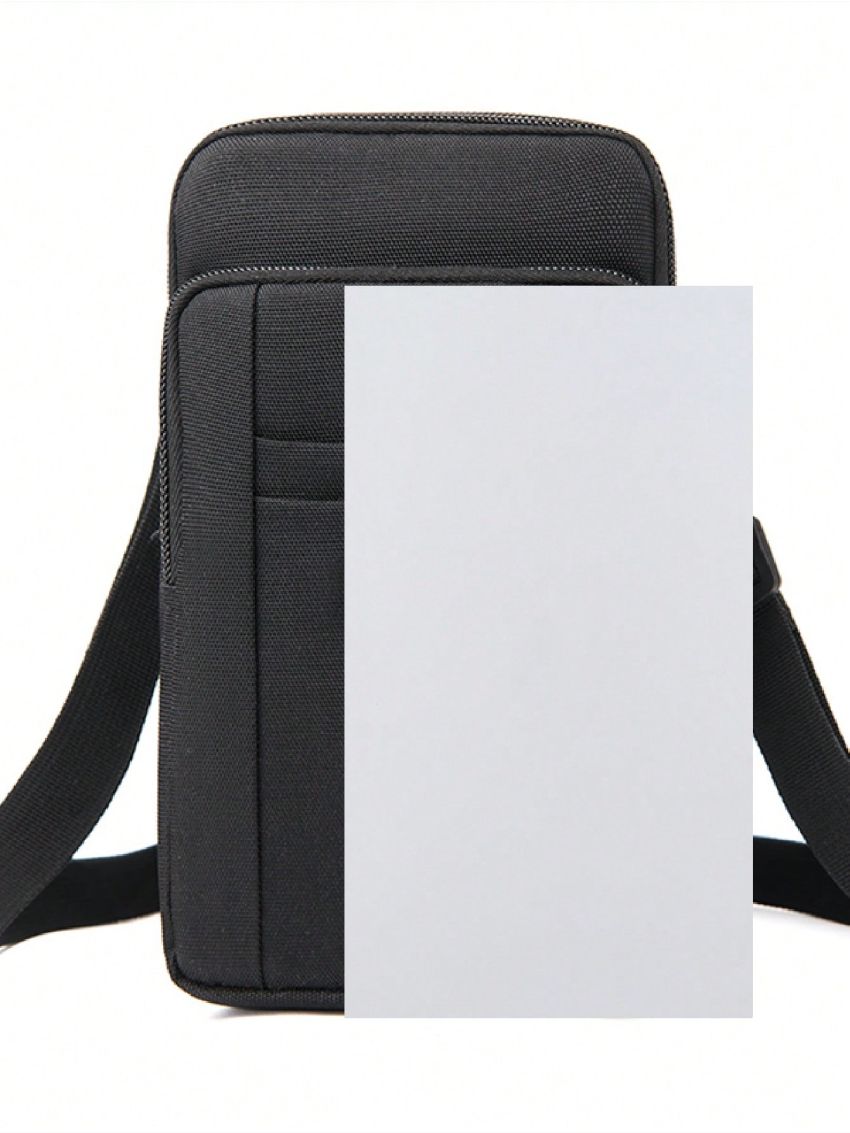 Letter Patch Decor Phone Wallet Zipper Black