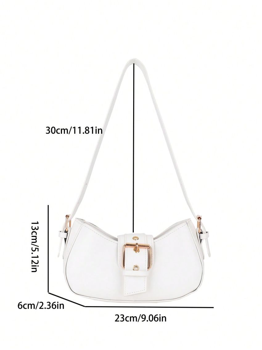 Buckle Decor Hobo Bag Small Minimalist