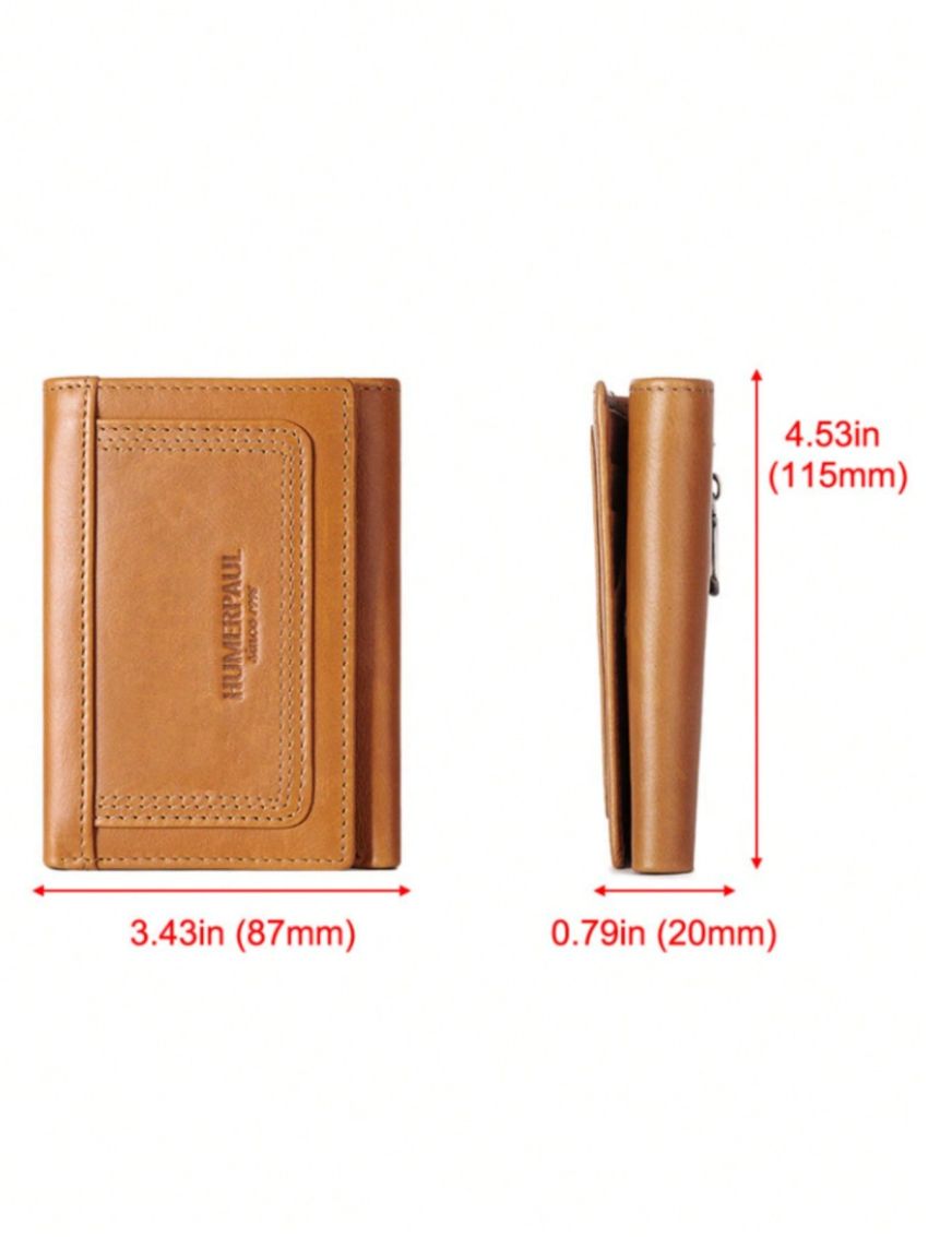 Slim Wallet For Men RFID Original Genuine Leather Trifold Card Holder Small Luxury Male Clutch