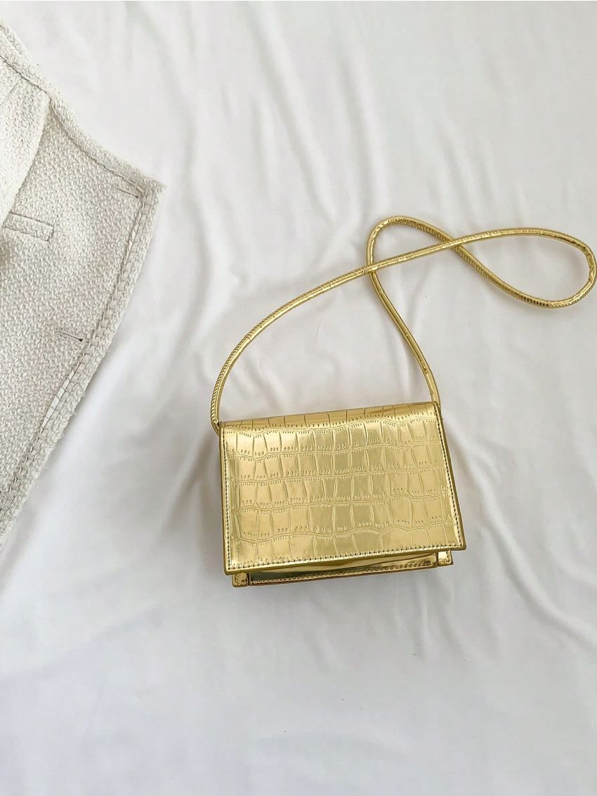 Crocodile Embossed Square Bag Mini Funky