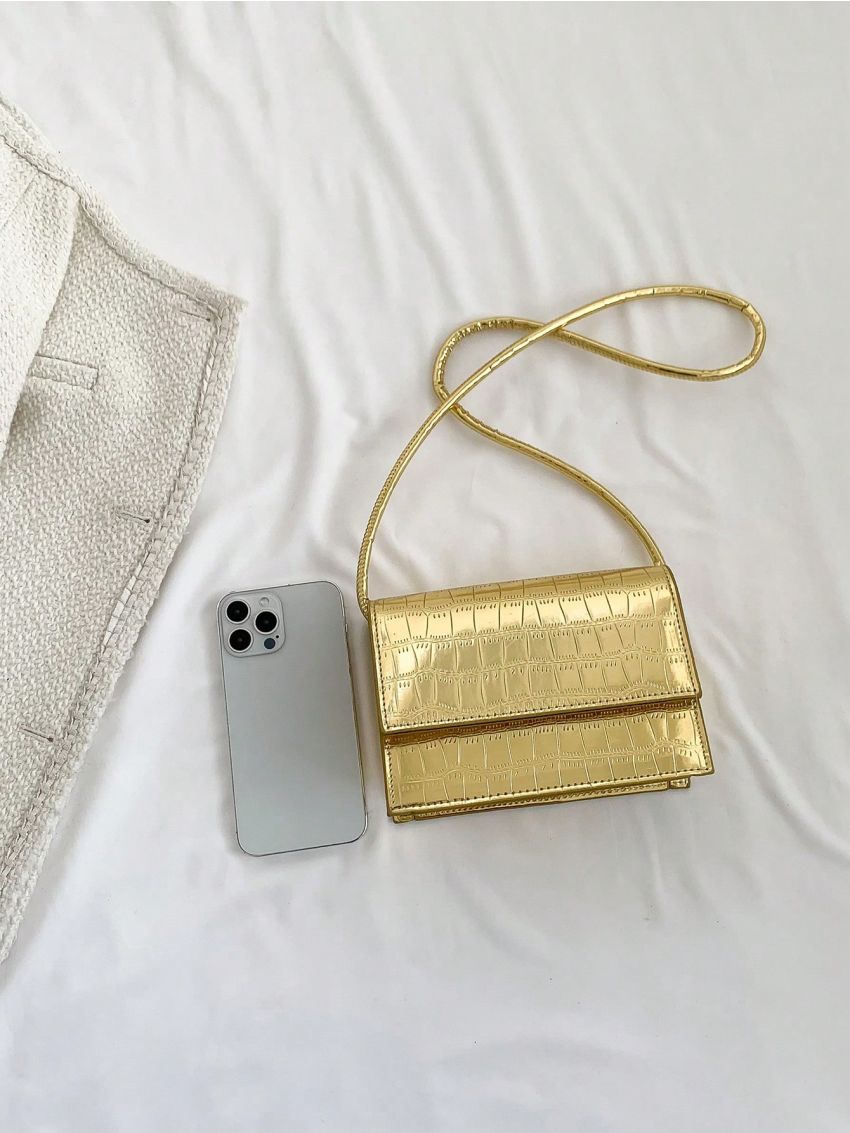 Crocodile Embossed Square Bag Mini Funky