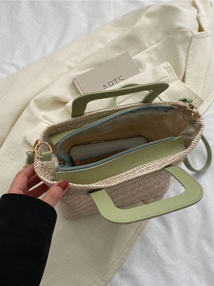Double Handle Straw Bag Vacation