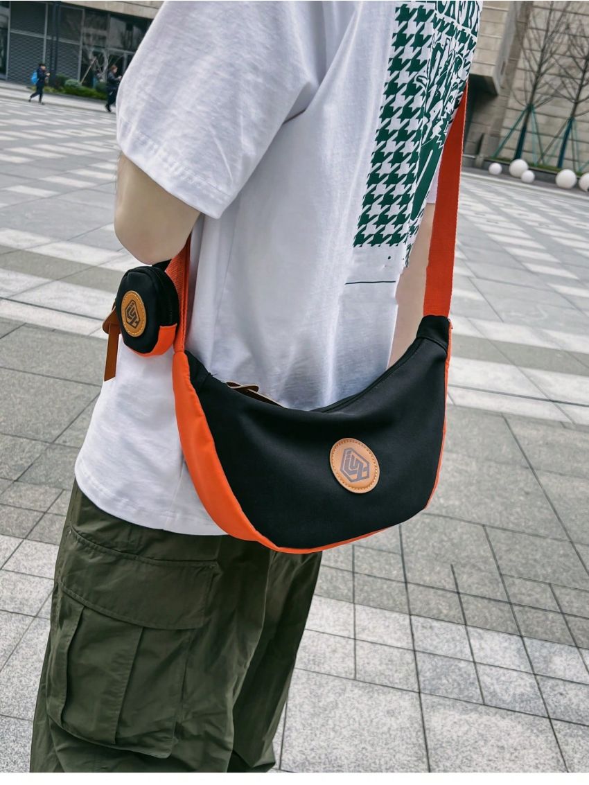 New Contrast Nylon Cloth Bag Two-Piece Unisex Diagonal Shoulder Bag