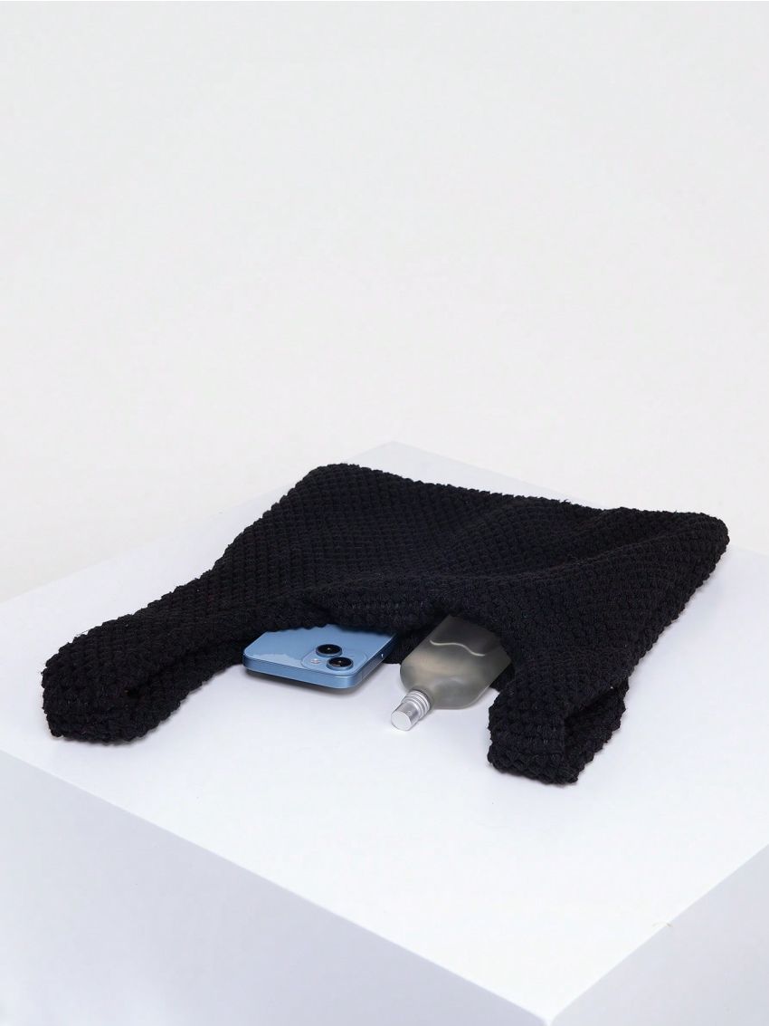 Small Hobo Bag Black Top Handle For Daily