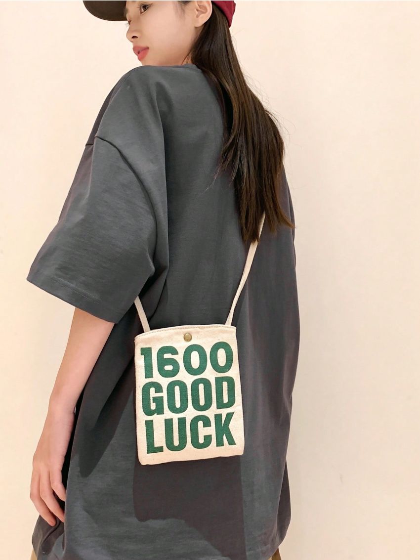 New Mini Letter Pattern Canvas Bag Mobile Phone Bag Diagonal Shoulder Bag