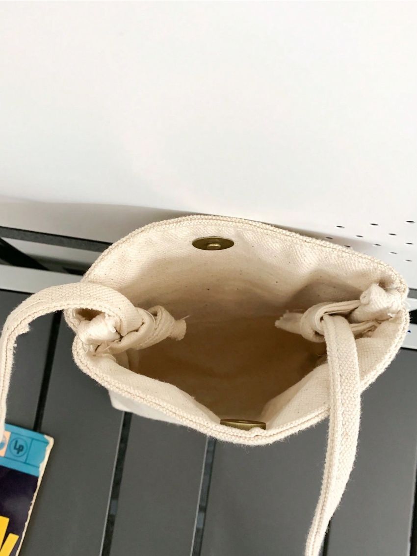 New Mini Letter Pattern Canvas Bag Mobile Phone Bag Diagonal Shoulder Bag