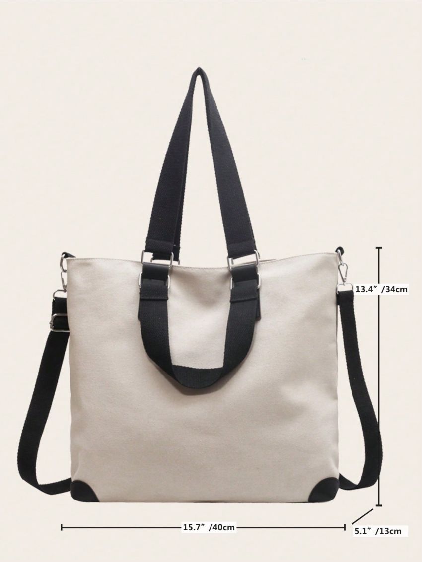 Large Shopper Bag Casual Two Tone