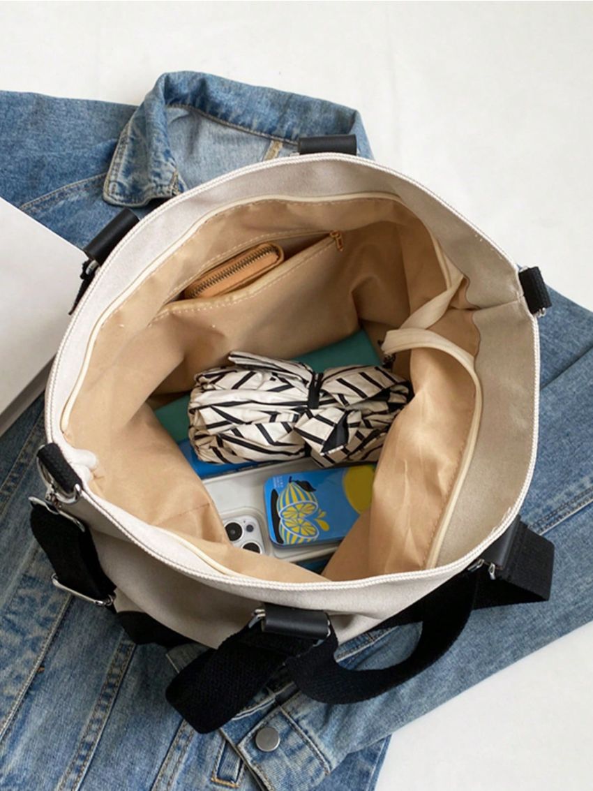 Large Shopper Bag Casual Two Tone