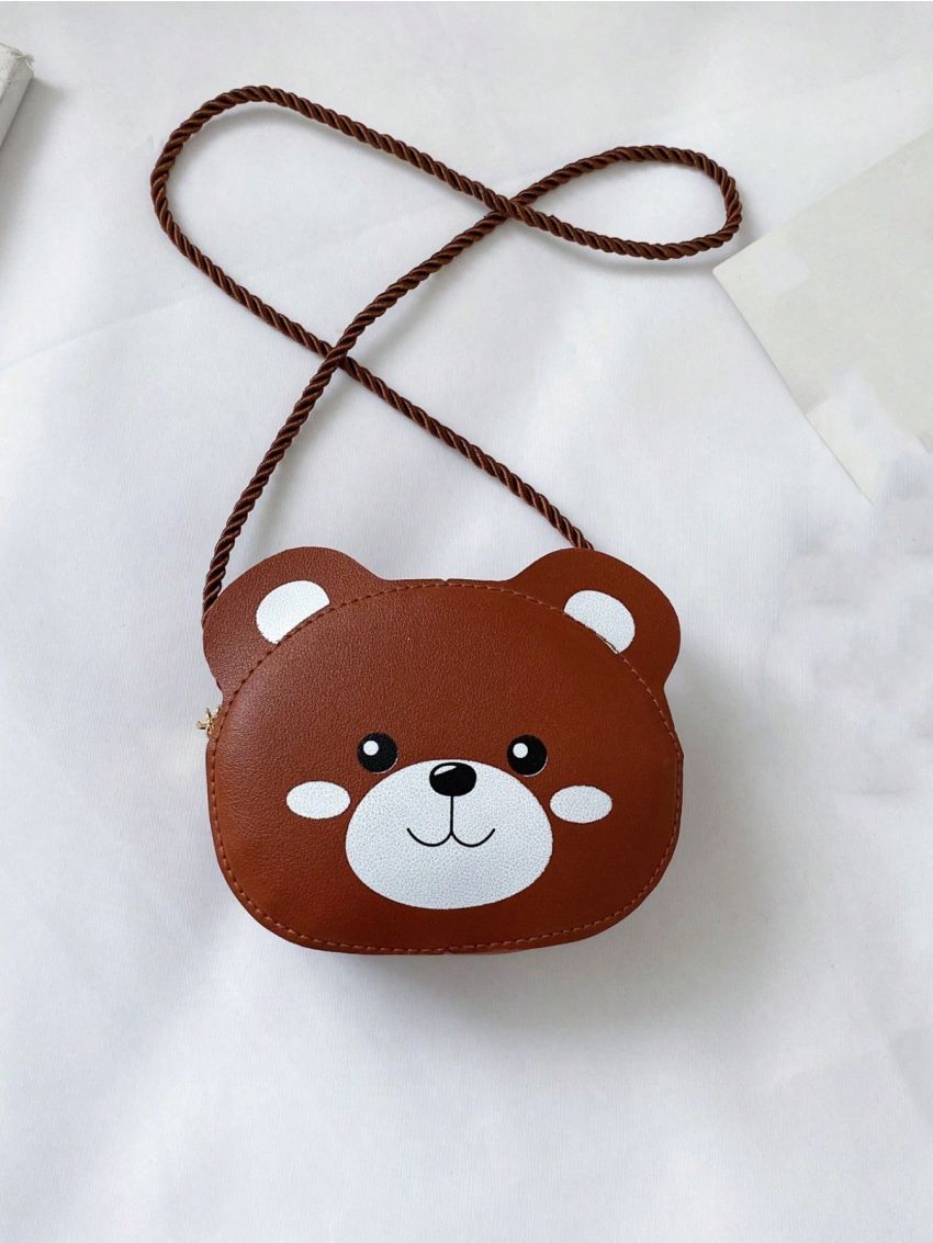 Cute Small Crossbody Bear Bag Bear Shape Messenger Bag Pu Sling Bag Shoulder Bag