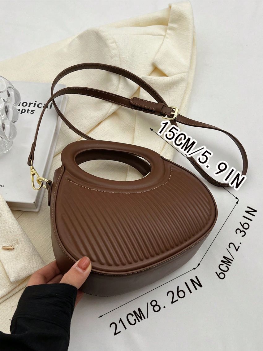 Brown Novelty Bag Double Handle With Zipper PU
