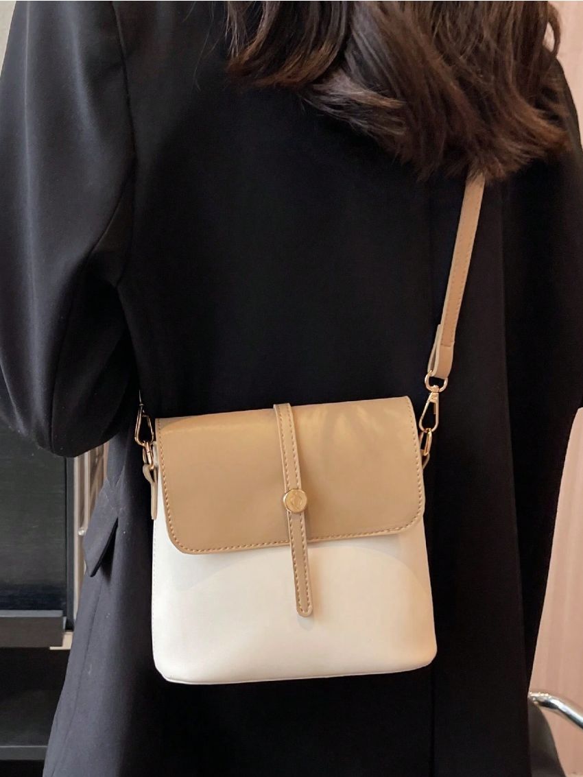 Mini Flap Bucket Bag Two Tone