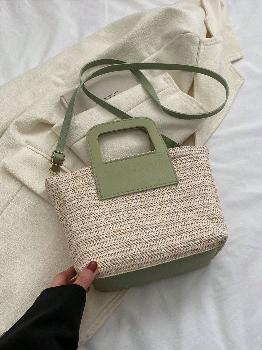 Double Handle Straw Bag Vacation