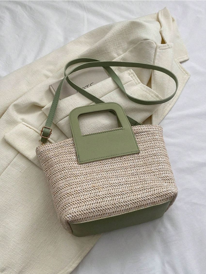 Double Handle Straw Bag Vacation