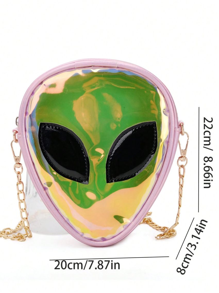 Mini Novelty Bag Alien Design Chain Zipper PU