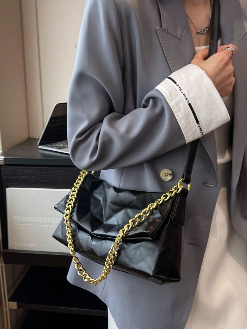 Medium Flap Square Bag Chain Strap