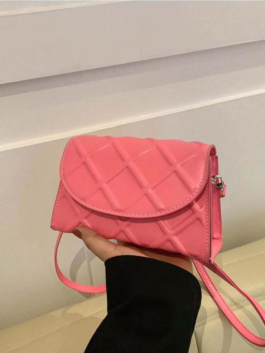 Mini Flap Square Bag Embossed Detail Minimalist