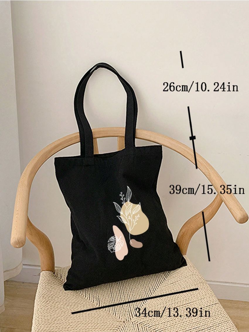 Small Shopper Bag Leaf Graphic Preppy