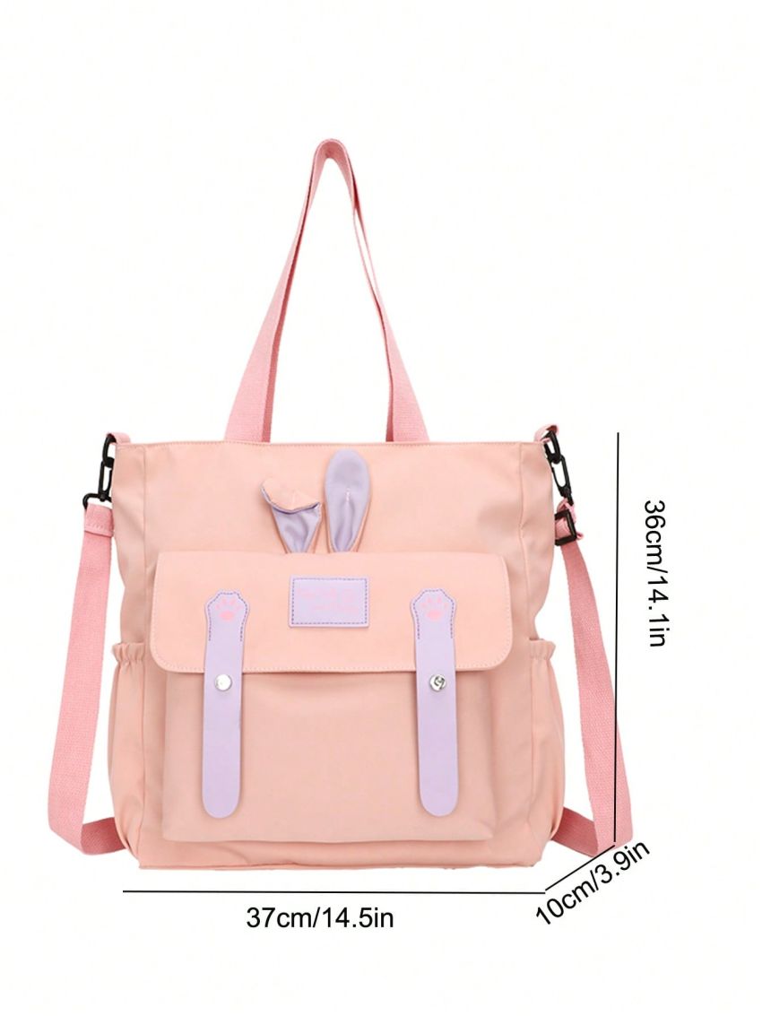 Colorblock Shoulder Tote Bag Medium Double Handle