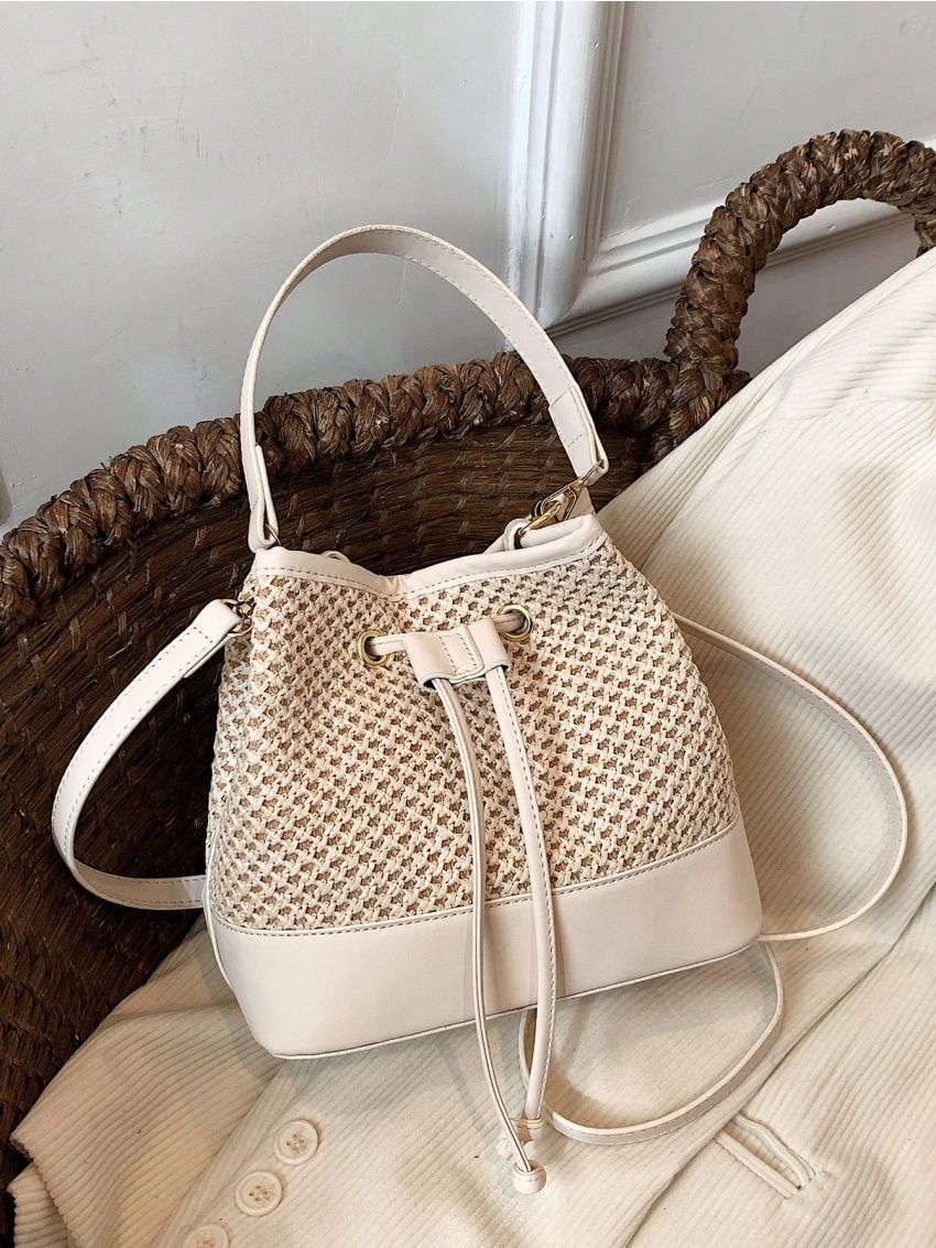Two Tone Straw Bag Mini Vacation