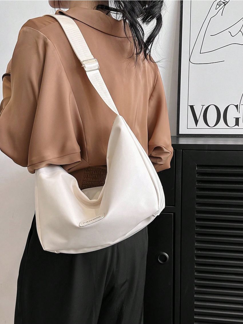 Large Hobo Bag Letter Patched