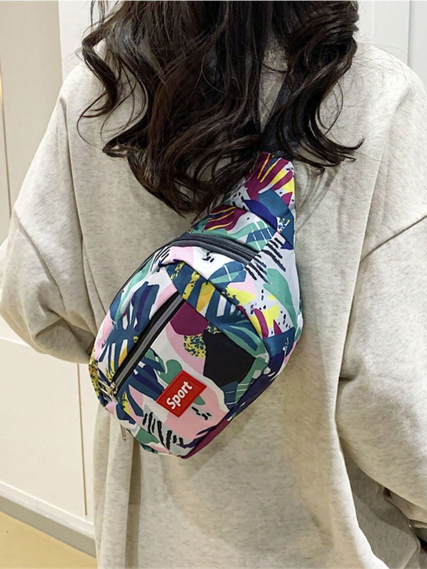 Letter Patch Decor Fanny Pack Medium Zipper