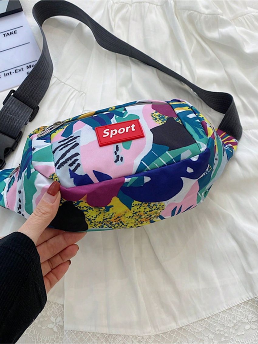 Letter Patch Decor Fanny Pack Medium Zipper