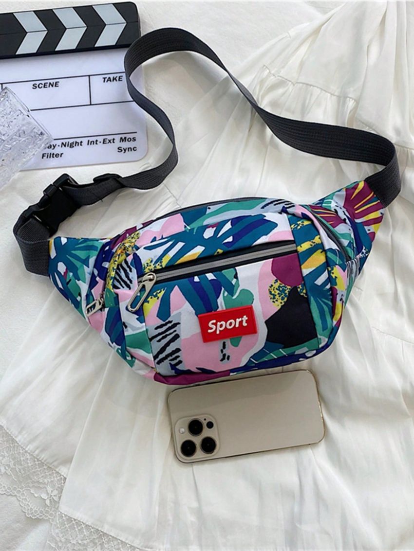 Letter Patch Decor Fanny Pack Medium Zipper