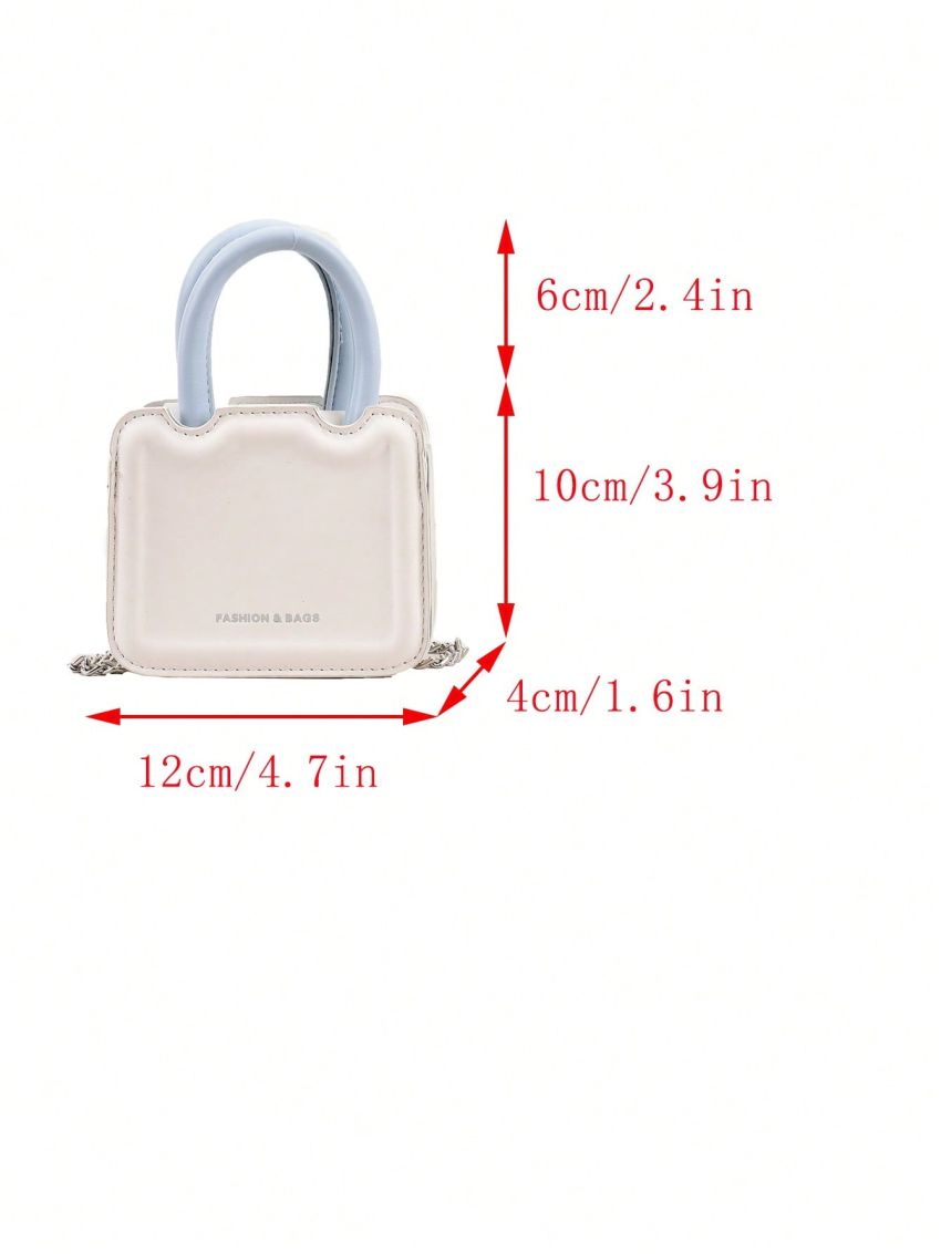 Letter Graphic Square Bag Mini Double Handle