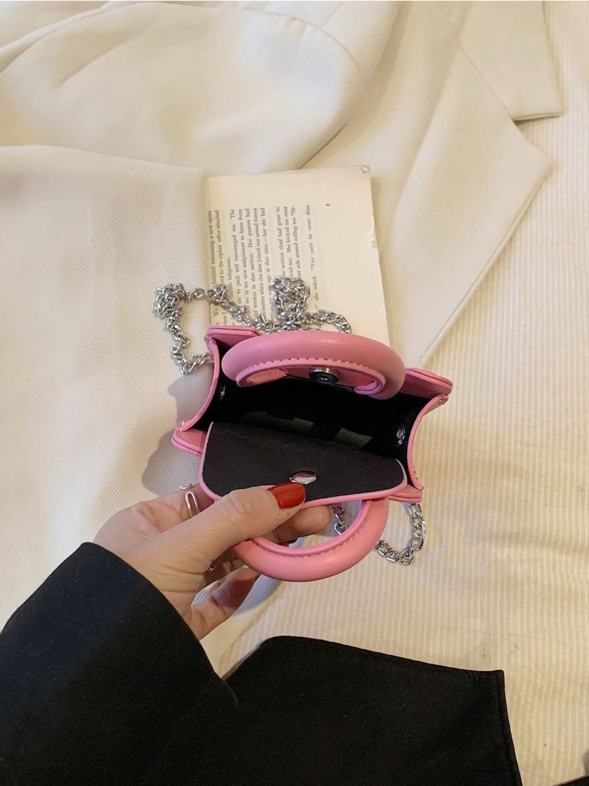 Mini Square Bag Letter Detail Double Handle