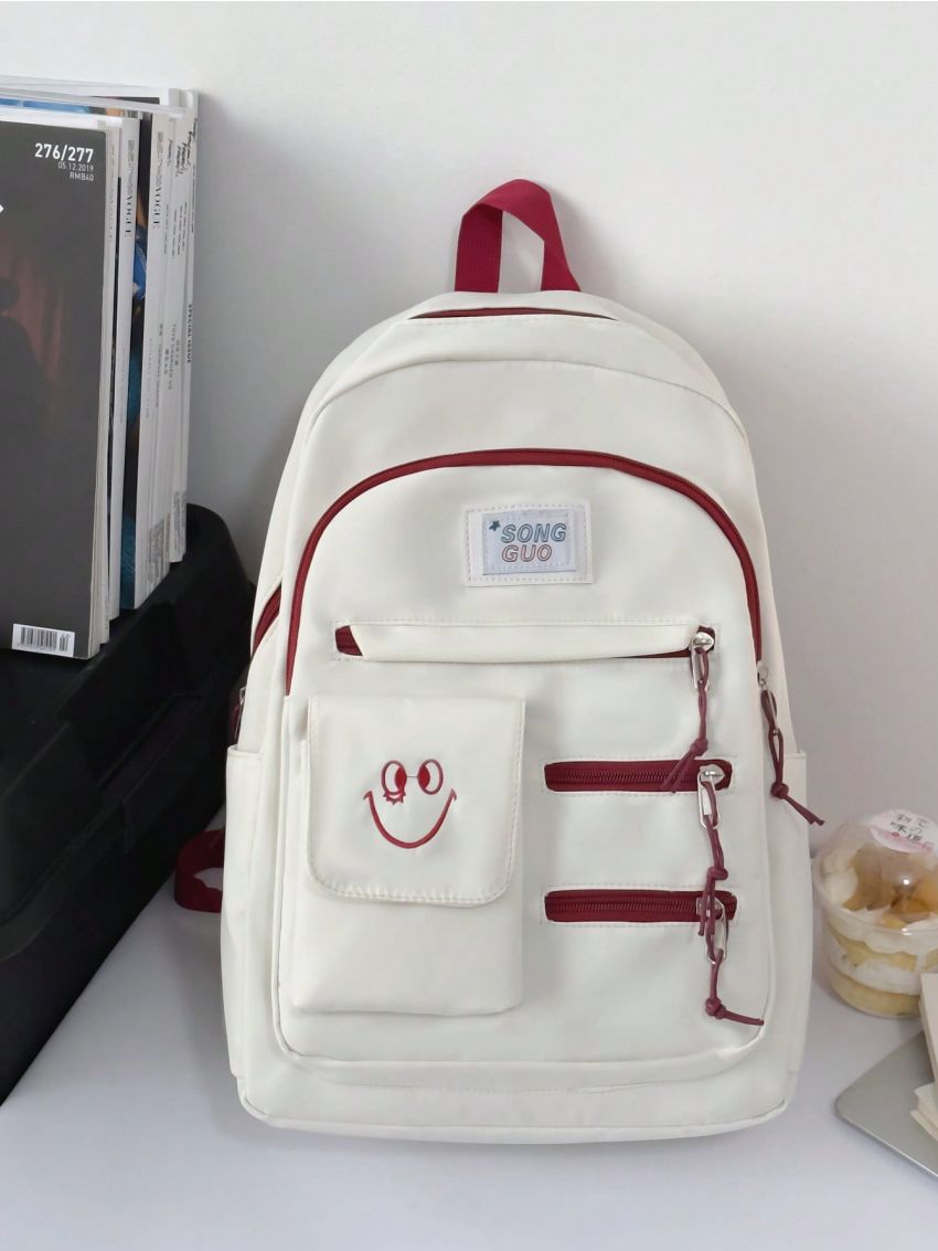 Nylon Classic Backpack Expression Embroidered Patch Detail