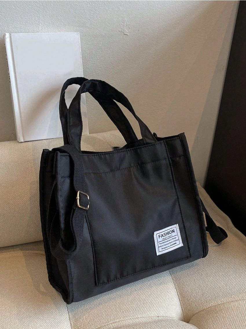 Letter Patch Decor Square Bag