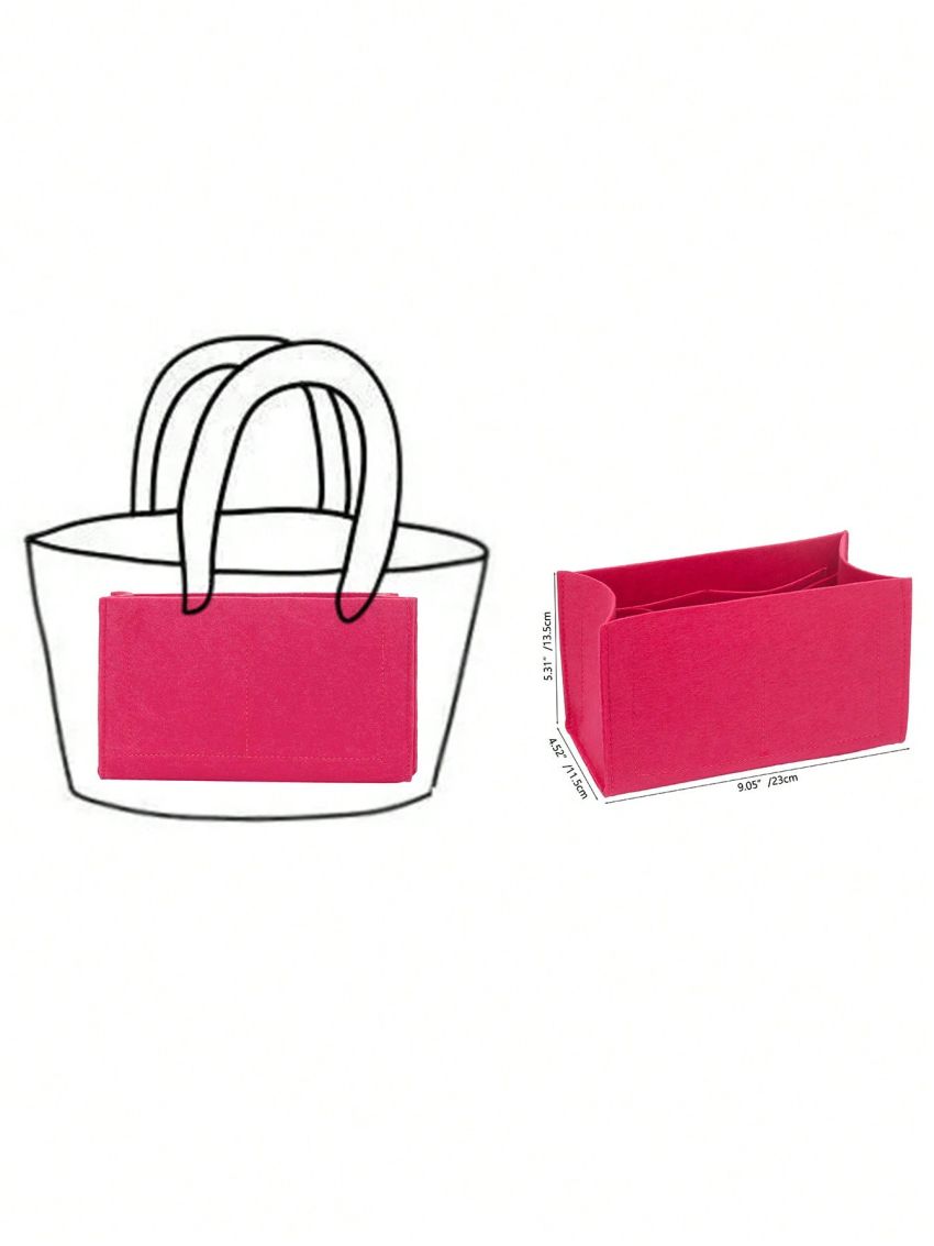 Minimalist Bag Insert Felt Hot Pink