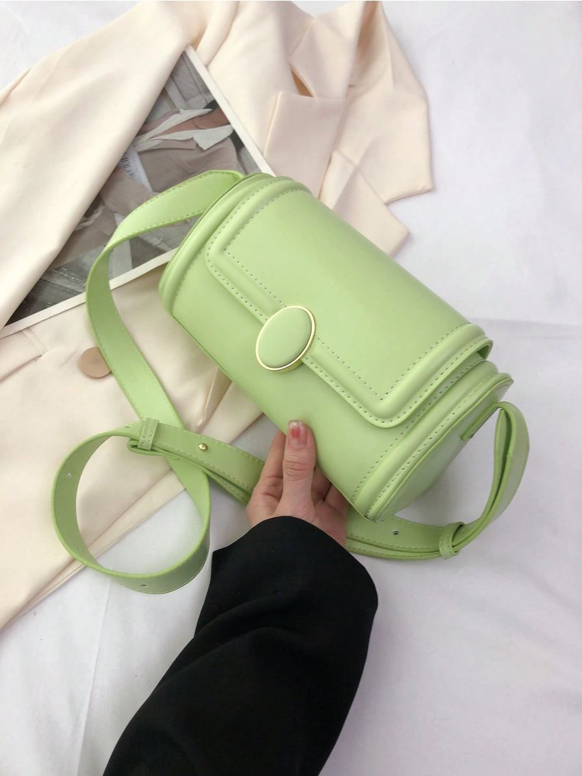 Small Shoulder Bag Solid Color Flap