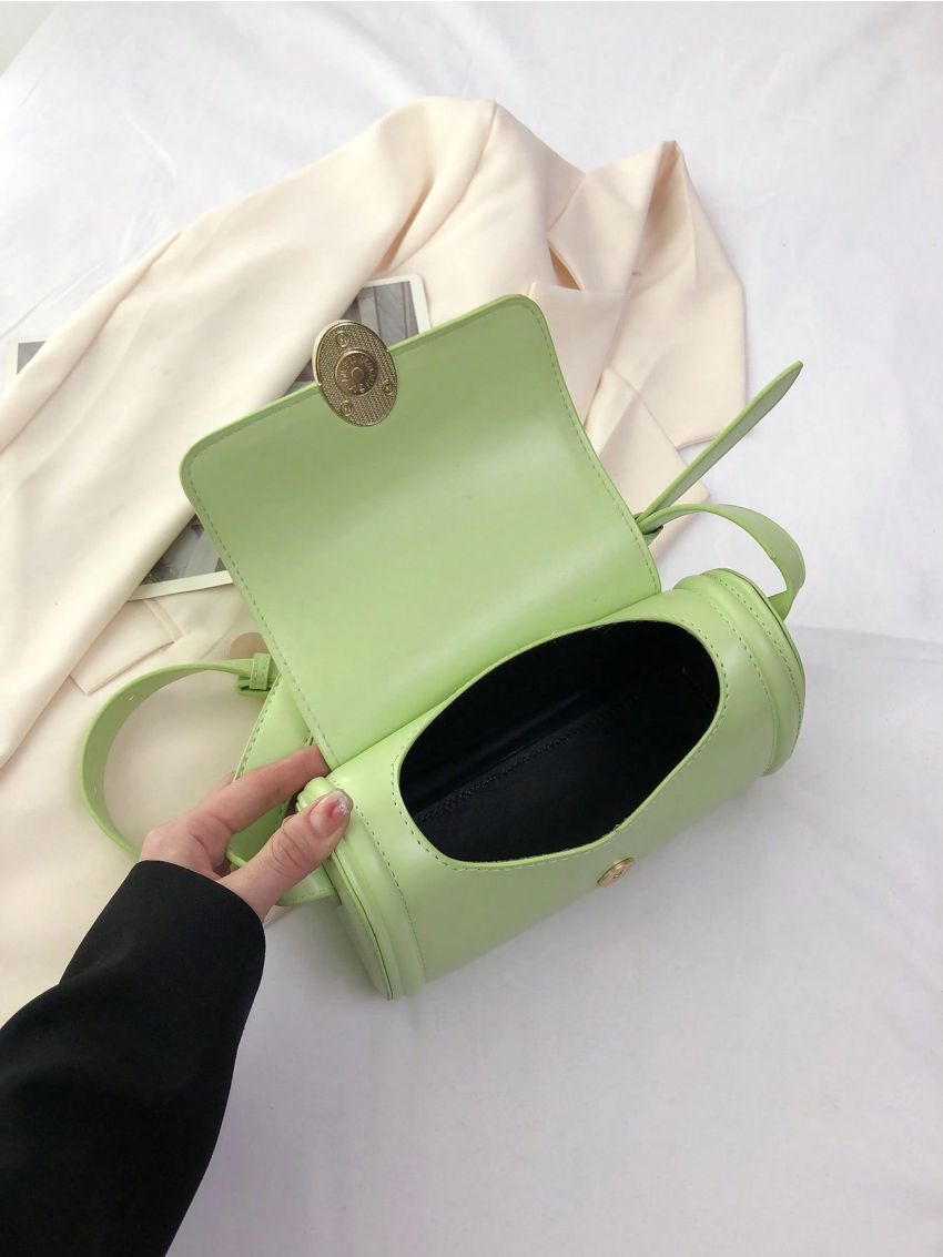 Small Shoulder Bag Solid Color Flap
